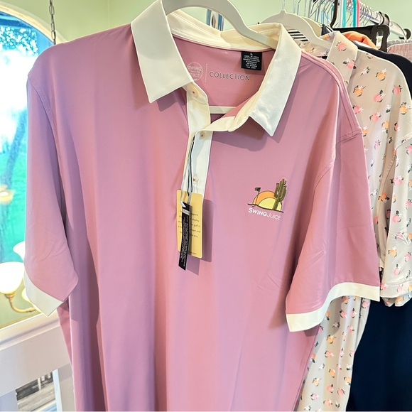 Men's Pink Polo Shirt⛳🔥🔥Swing Juice - Picture 1 of 4